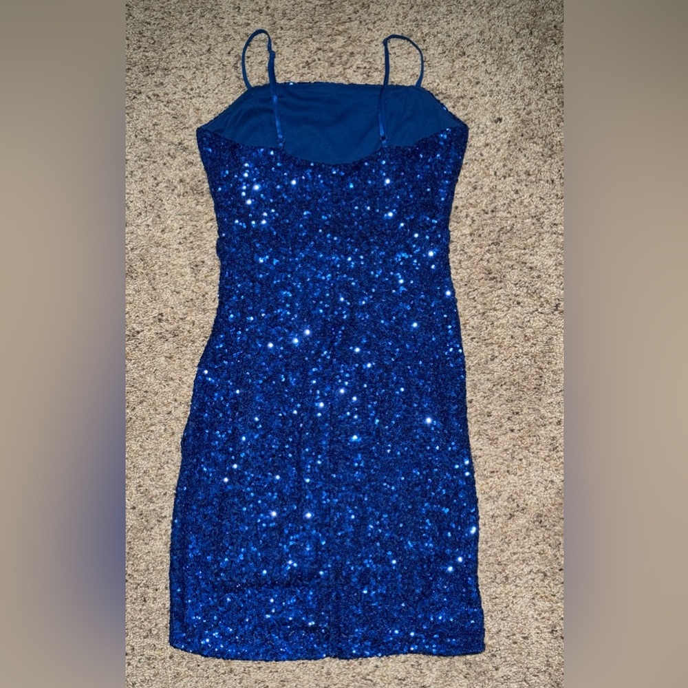 Honey and Rosie | Sequin Royal Blue Homecoming Dress | XS - Picture 7 of 7